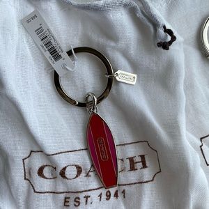 Coach surfboard keychain & dustbag NWT